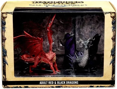 WizKids Pathfinder Battles: City of Lost Omens Premium Set: Dragones rojos y negros adultos