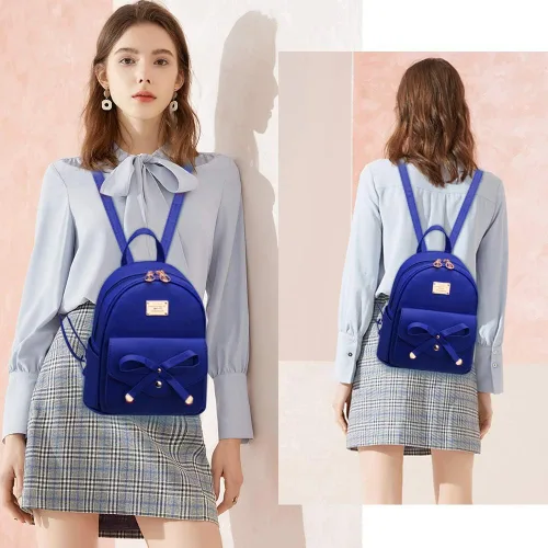 Miniatura 6 de Bonita mochila de piel con lazo para mujer