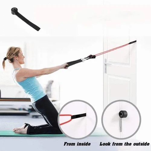 Miniatura 7 de UPONE Juego de bandas de resistencia elásticas para ejercicio con anclaje de puerta, bandas de ejercicio de terapia física con asas, correas