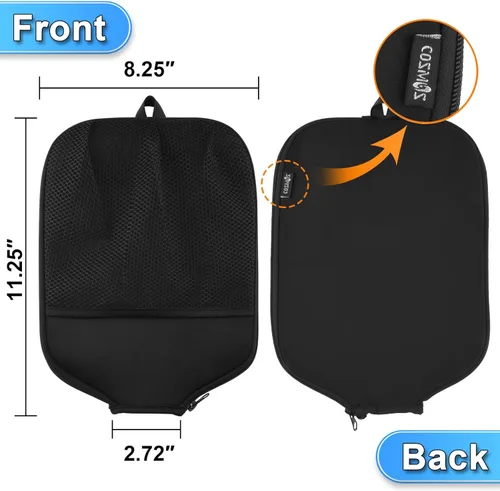 Miniatura 2 de Cosmos 2 piezas de Pickleball Paddle Cover Paddle Case Bag Pickleball Raqueta Sleeve y Ball Storage Mesh Pocket para Pickle Ball Equipamiento De