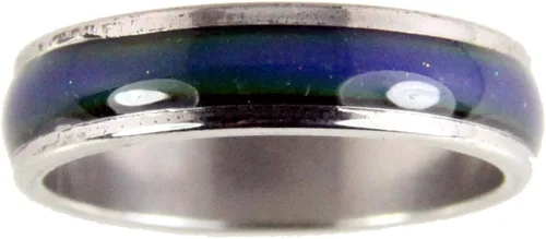 Miniatura 3 de Anillos de estado de ánimo de 0.236in de acero inoxidable sin fin de banda de colores arco iris
