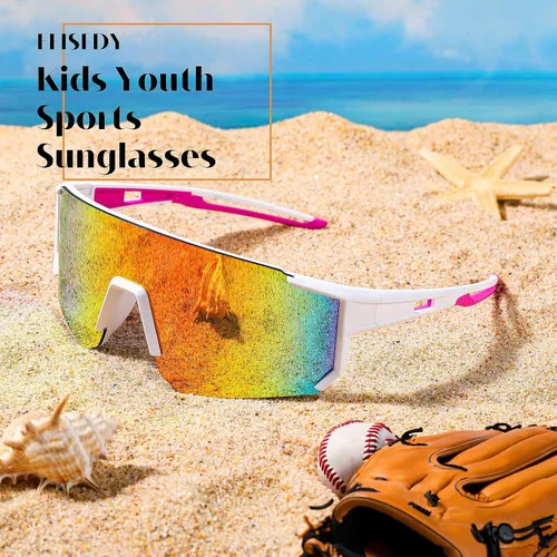 Miniatura 3 de FEISEDY Gafas de sol para niños, gafas de sol de béisbol juveniles, UV400, deportes, adolescentes, ciclismo, sombras para niños y niñas de 8 a 16