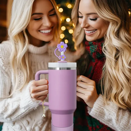 Miniatura 6 de Stanley - Juego de accesorios para tazas, incluye 2 fundas para popote de 0.4 pulgadas, 1 tapón de silicona a prueba de derrames, 1 dije de mango