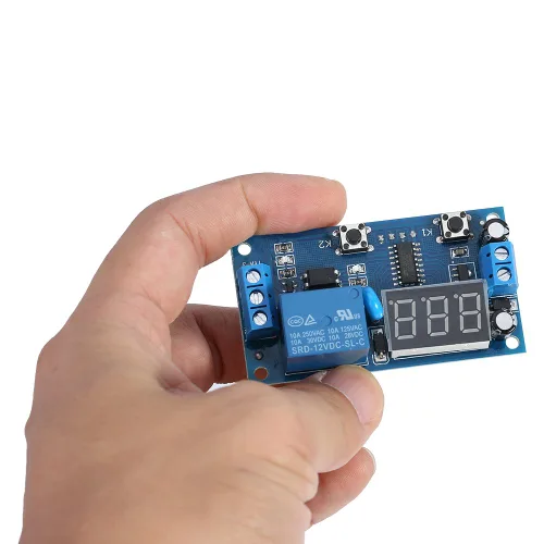 Miniatura 5 de Marhynchus Módulo de temporizador, salida de temporizador con pantalla LED digital, DC 12V, relé ajustable, bucle infinito, temporizadores para luces