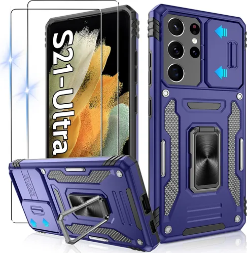 Miniatura 180 de Gritup para Samsung Galaxy S22 Funda con protectores de pantalla HD de 2 paquetes y cubierta deslizante para la cámara, protección contra caídas