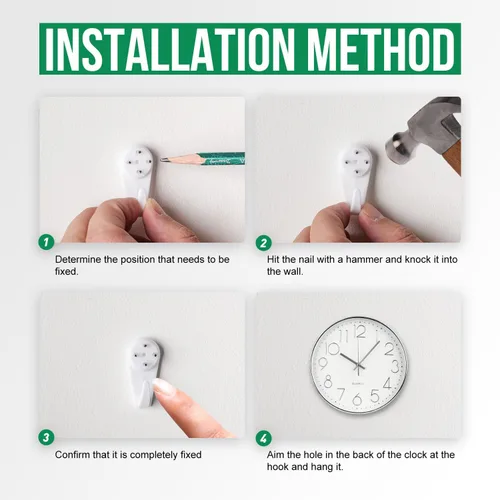 Miniatura 9 de Reloj de pared de 12 pulgadas, silencioso, moderno, estilo simple, redondo, decorativo, con esfera estereoscópica de cuarzo, para Plata