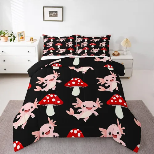 Miniatura 32 de Erosebridal Juego de edredón de zorro para niños, edredón de plumón de oso bosque, ciervo, para dormitorio de niños y niñas, juego de ropa de cama