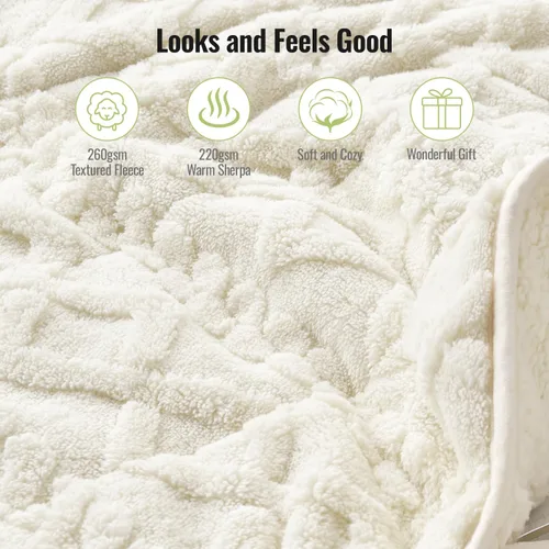 Miniatura 2 de Uttermara Manta con Peso para Adultos Tamaño Twin 12 libras 48x72 pulgadas, Manta con Peso de Sherpa Jacquard Suave de Doble Cara, Manta Gruesa