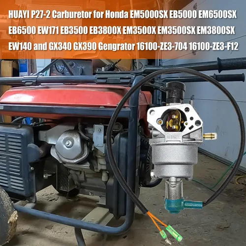 Miniatura 5 de HUAYI P27-2 Carburador para Honda EM5000SX EB5000 EM6500SX EB6500 EW171 EB3500 EB3800X EM3500X EM3500SX EM3800SX EW140 y GX340 GX390 Generador