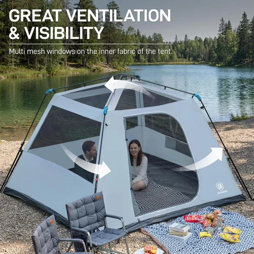 Miniatura 5 de EVER ADVANCED Blackout 6 Person Camping Tent, Instant Cabin Tent for Family with Vestibule and Large Mesh Windows, 60s Easy Setup, Double Layer