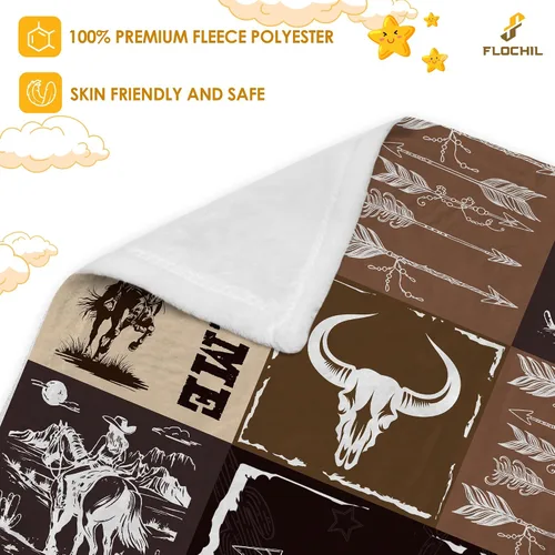 Miniatura 4 de FLOCHIL Manta de bebé personalizada para niños, manta de bebé personalizada con nombre, manta de bebé occidental personalizada, regalo para baby