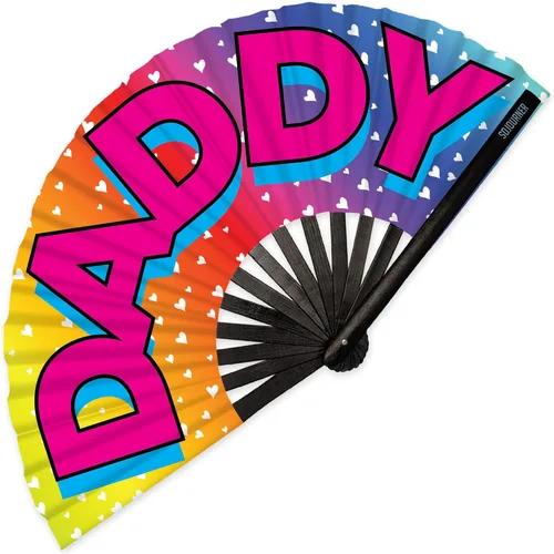 Miniatura 51 de SoJourner Bags Rave Fan – Ventilador plegable grande – Ventilador de mano Clack para raves, Halloween, Burlesque, trajes de arcoíris para mujeres