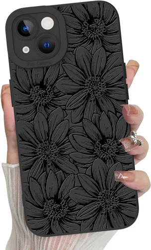 Miniatura 23 de MZELQ Funda para iPhone 17 Pro 2025, diseño de girasoles de silicona, flores florales, protección de cámara, funda delgada y suave para teléfono