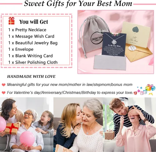 Miniatura 6 de UNGENT THEM Collar de nudo de amor para suegra, regalo de boda, Navidad, cumpleaños para abuela, madrastra, suegra, suegra, suegra, suegra, ahijada