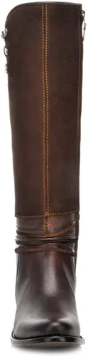 Miniatura 3 de Cuadra Botas altas para mujer en piel auténtica con cremallera, color marrón