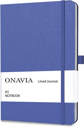 Miniatura 20 de ONAVIA Cuaderno rayado A5, cuaderno de notas con rayas universitarias de 7mm, diario para escribir, trabajo, escuela, viajes y toma de notas, tapa