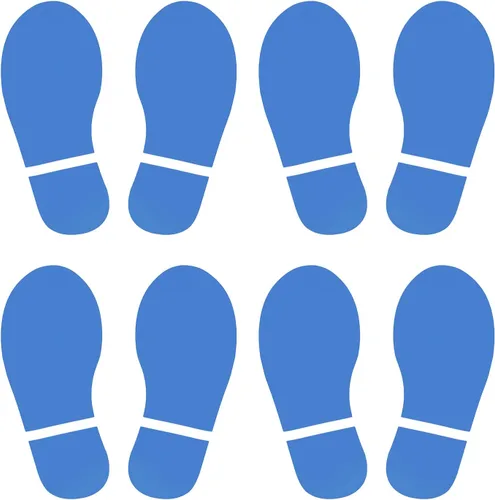 Miniatura 8 de PATIKIL Adhesivo de huellas de 6 x 2.5 pulgadas, 4 pares de zapatos de PVC para decoración de clase, guía de escaleras, color negro