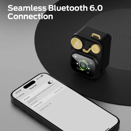 Miniatura 6 de Altavoces Bluetooth Monster S350, Altavoz Inalámbrico Portátil con Pantalla Táctil, Bluetooth 6.0, Altavoz de Regalo Retro con Mensaje y Alarma