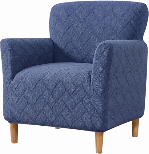 Miniatura 30 de LiveGo - Funda elástica para sillón de mediados de siglo moderno de 1 pieza, fundas de acento de jacquard para silla con brazos, fundas impermeables