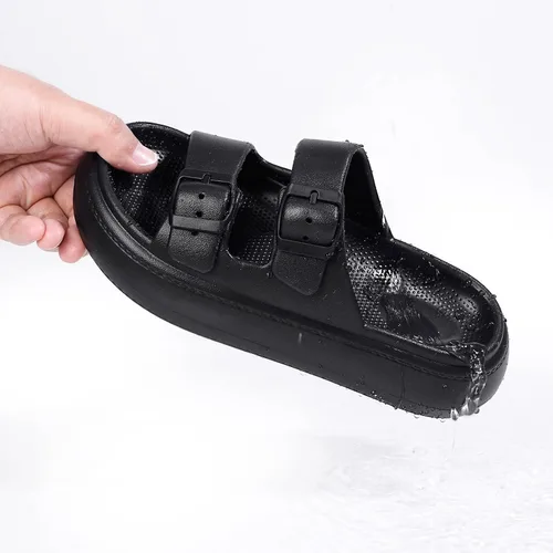 Miniatura 6 de KVbabby Sandalias de nube para niños, doble hebilla ajustable, sandalias para niñas y niños, suela gruesa, cojín de ducha antideslizante