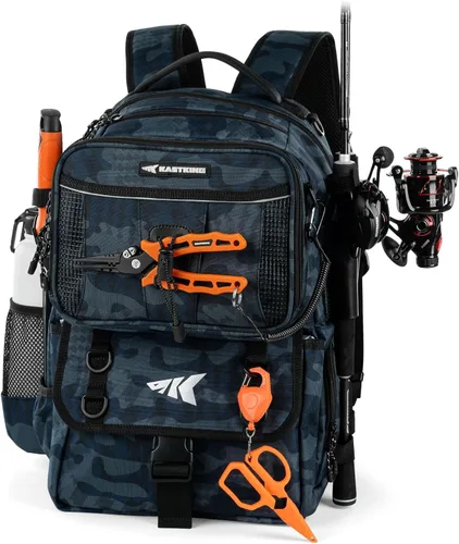 Miniatura 15 de KastKing BaitSpace 50L Mochila para equipo de pesca con encuadernador de cebo removible, 2 soportes para cañas, almacenamiento para equipo y H
