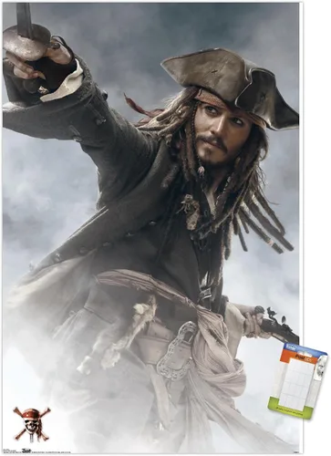 Miniatura 12 de Trends International Disney Pirates of the Caribbean: At World's End - Póster de pared de Jack Sparrow, 14.725 x 22.375 pulgadas, versión enmarcada