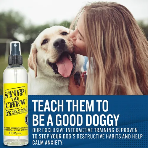 Miniatura 7 de Spray profesional anti mascadas para perros y cachorros, sin alcohol, disipador amargo más poderoso, 8 onzas