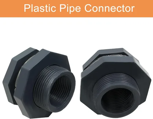 Miniatura 4 de 2 piezas Accesorio de Mamparo de PVC NPT1, Conector de Tanque de Agua de Plástico de 1 Pulgada Roscado Pasante, Accesorios de Tubería Pasante