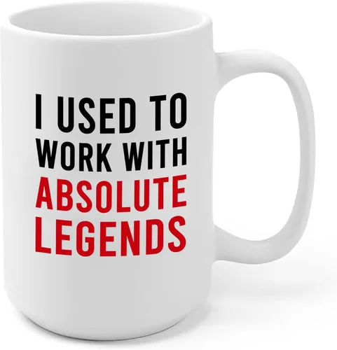 Miniatura 9 de Panvola Taza de café de cerámica con texto en inglés "I Used To Work With Absolute Legend Coworker Gifts Retirement New Job Goodbye Retired Negro