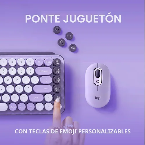 Miniatura 3 de Logitech POP Keys - Teclado mecánico inalámbrico con teclas Emoji personalizables, diseño compacto duradero, conectividad Bluetooth o USB, Cosmos