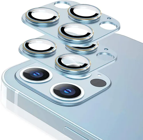 Miniatura 12 de Protector de lente de cámara de metal compatible con iPhone 13 Pro Max/iPhone 13 Pro Cubierta de cámara de metal Protector de pantalla de vidrio