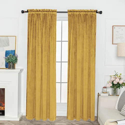 Miniatura 22 de FY FIBER HOUSE 2 paneles de ventana, oscurecimiento de habitación, bolsillo para barra, terciopelo de lujo súper suave, eficiencia energética, 52