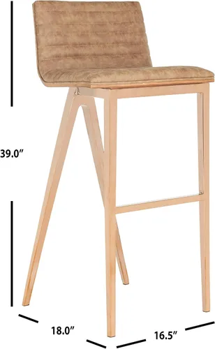 Miniatura 3 de Safavieh Home Collection McKay Taburete de bar marrón y cobre de 28 pulgadas
