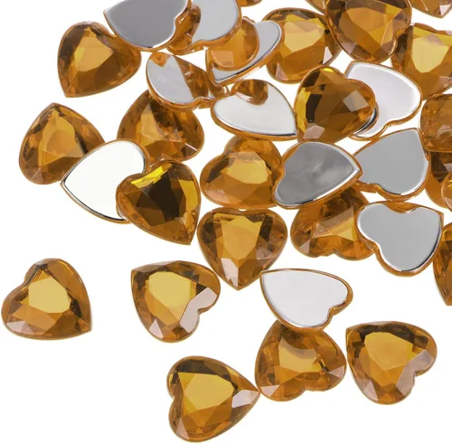 Miniatura 43 de MECCANIXITY 20 piezas de diamantes de imitación acrílicos de corazón de 0.787 pulgadas (0.787 in) con parte trasera plana, gemas de plástico