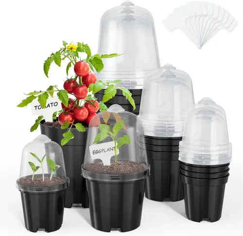 Miniatura 20 de homenote Macetas de vivero, paquete de 30, maceta de 3/4/5 pulgadas para plantar, macetas transparentes para plantas, plántulas de plástico