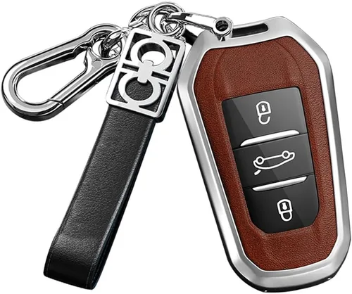 Miniatura 16 de ontto Funda inteligente para llave de coche con llavero para Peugeot 508/2008/3008/5008, Negro