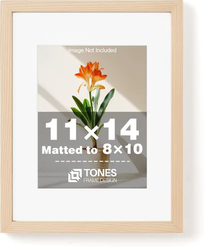 Miniatura 47 de TONES FRAME DESIGN Juego de 2 portarretratos de 5 x 7 pulgadas con acabado de chapa de madera maciza de roble de 5 x 7 pulgadas con paspartú de 4 x