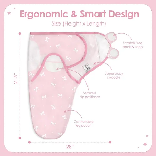 Miniatura 2 de Manta para bebé, 0-3 meses, saco de dormir de algodón con brazos, mantas para recién nacido