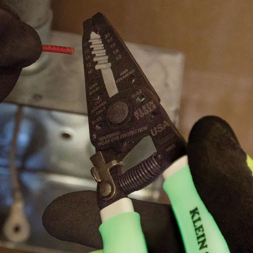 Miniatura 5 de Klein Tools 11055GLW Pelacables/cortador, fabricado en Estados Unidos, pelador/cortador Klein-Kurve, sólido de 10-18 AWG, cable trenzado de 12-20