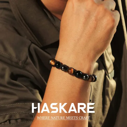 Miniatura 5 de Triple Protection Bracelet for Women Men, 10mm Crystal Beads Bracelet Handmade with Real Tiger Eye Black Obsidian and Hematite, Natural Crystal