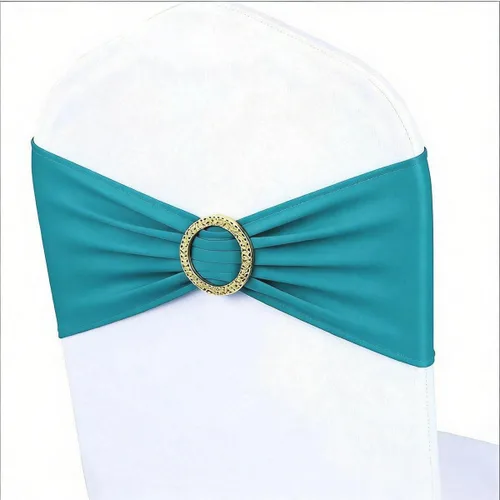 Miniatura 14 de Paquete de 50 bandas para sillas color verde salvia, bandas elásticas para sillas deslizantes, lazos para bodas, fiestas, baby shower, eventos
