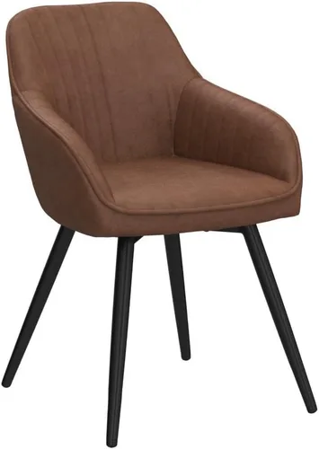 Miniatura 5 de annjoe Juego de 2 sillas de cuero sintético para sala de estar, silla tapizada con patas de metal, para el hogar, cocina, oficina, bistró, Marrón