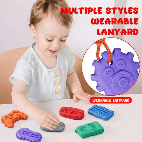 Miniatura 4 de Juguetes sensoriales antiestrés para niños y adultos, 6 piedras sensoriales texturizadas para autismo, TDAH, niños, calmantes, piedras