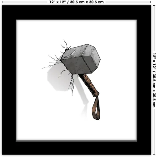 Miniatura 7 de Trends International Gallery Pops Marvel Comics Avengers - Póster de pared de martillo Mjolnir para pared, 12 x 12 pulgadas, versión enmarcada