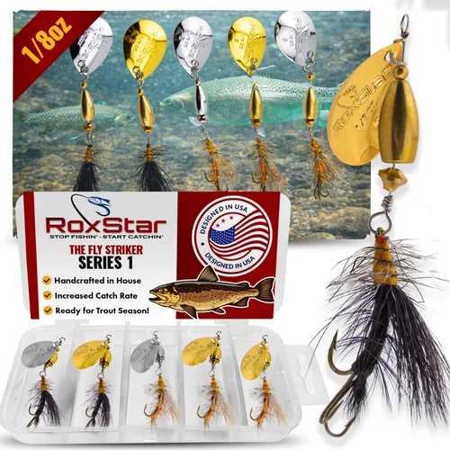 Miniatura 10 de RoxStar Fly Strikers Proven Nationwide to Out-Fish Any Spinner Hand-Tied in The USA Most Versatile Fishing Spinner Ever! Trout, Bass, Steelhead