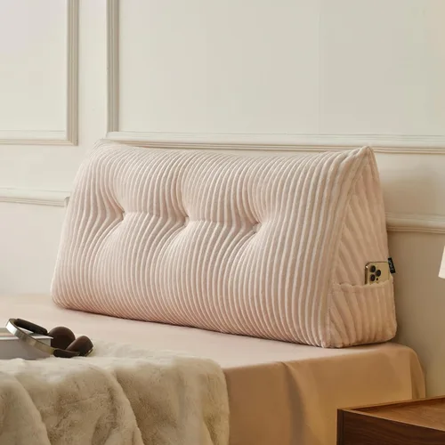 Miniatura 14 de Z-hom Almohada de cuña grande para cabecero, almohada triangular para cabecero tamaño king, almohada de lectura para cama con una almohada enrollada