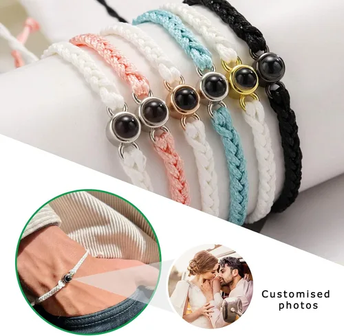 Miniatura 6 de YATEDIY Pulseras personalizadas con imágenes, pulseras de proyección personalizadas con fotos, regalo de joyería de cuerda personalizada para él, su