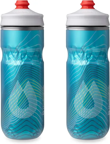 Miniatura 15 de HydraPak Polar Bottle - Botella de agua para bicicleta con aislamiento Polar Surge, paquete de 2 unidades, botella exprimible de alto flujo