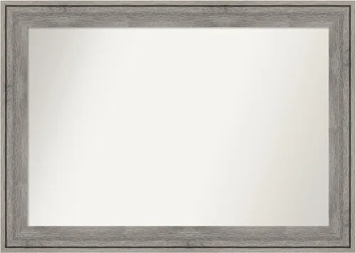 Miniatura 543 de Amanti Art Espejo de pared personalizado no biselado (24.5 x 24.5 pulgadas), marco gris marrón alta, varios tamaños personalizados, espejo de baño