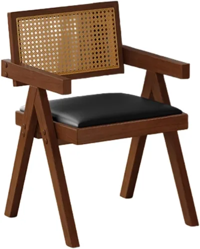 Miniatura 65 de YVYKFZD Juego de sillas de comedor de ratán, sillas de comedor de madera, sillas de cocina con respaldo tejido, sillón tapizado, silla auxiliar